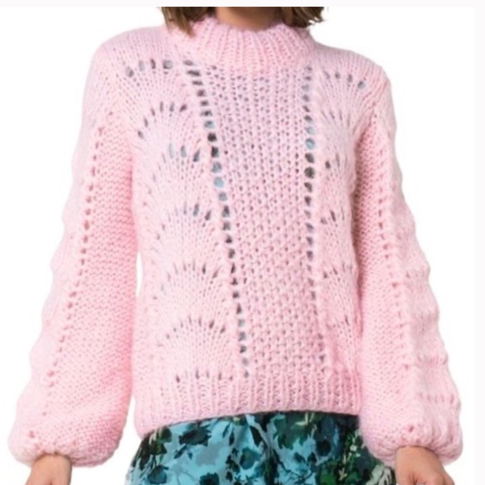 Ganni Julliard Pink Mohair Sweater